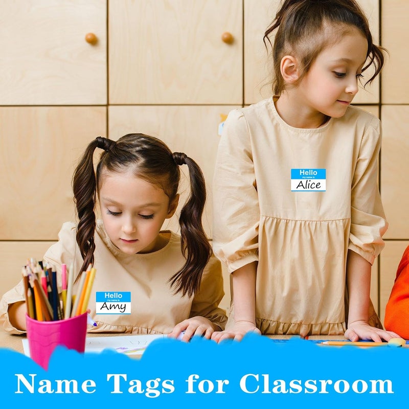 labelon Light Blue Name Tags Sticker, 200Pcs Hello My Name is Stickers, 3.5" x 2.25" Name Badge Name Tags Label for Office, Meeting, School,Teachers and Mailing - Image 4